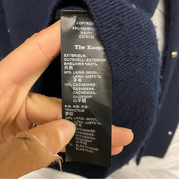 The Kooples | Embellished Navy Wool Cashmere Blend Sweater - Picture 6 of 6